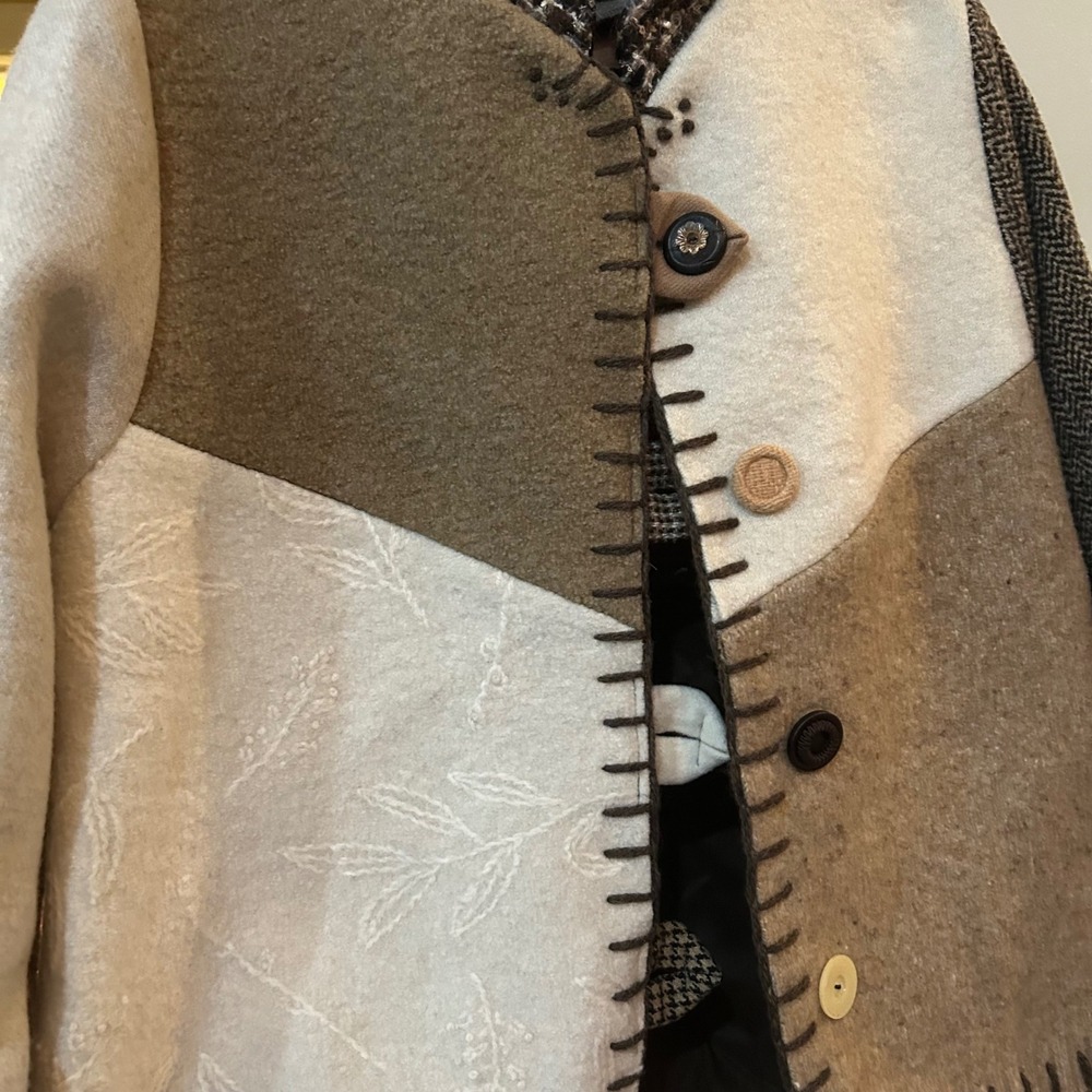 baabaazuzu luxury designer Patchwork Wool Blend J… - image 2